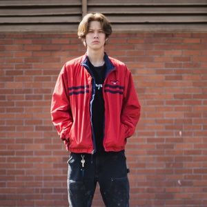 90s polo sport reversible cotton zip up jacket